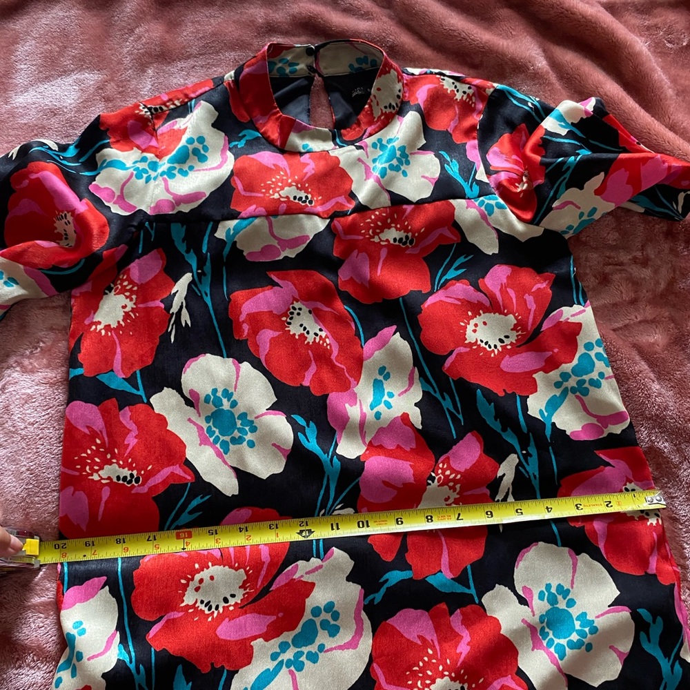 Zara Red Pink Black Dress Size Medium M - Picture 6 of 7